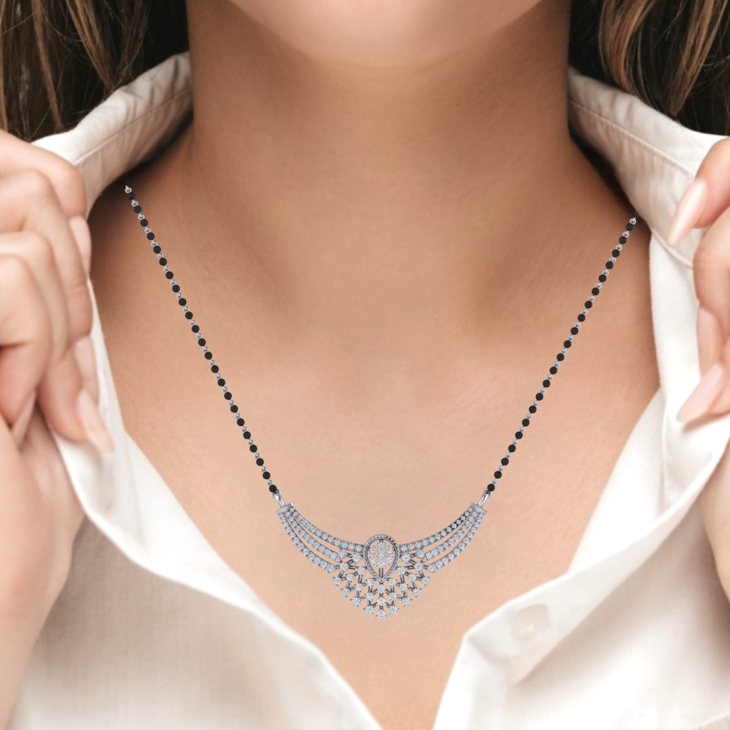 925 sterling silver rhodium plated mangalsutra