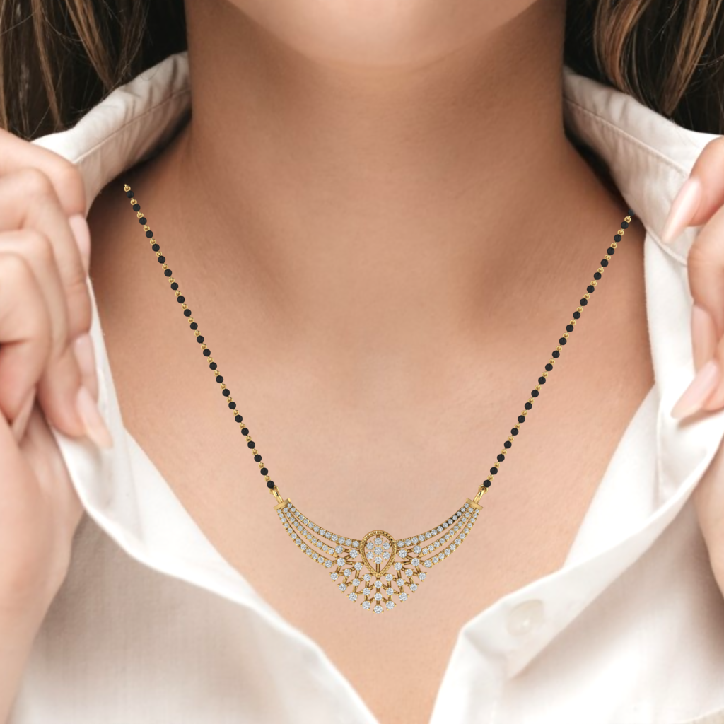 925 sterling silver yellow gold plated mangalsutra