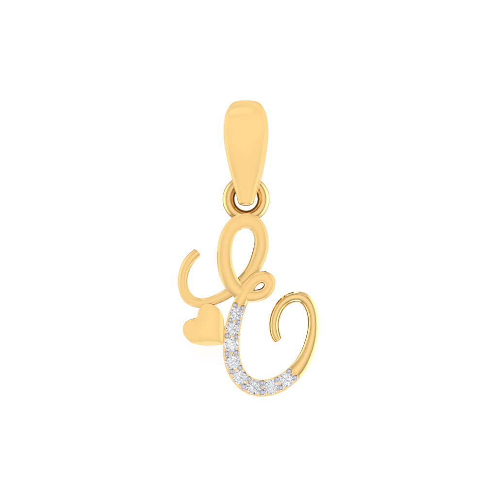 gold plated 925 sterling silver letter E pendant