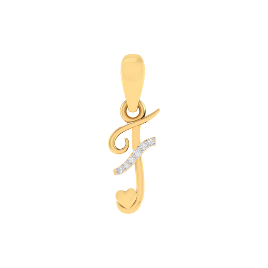 gold plated 925 sterling silver letter F pendant