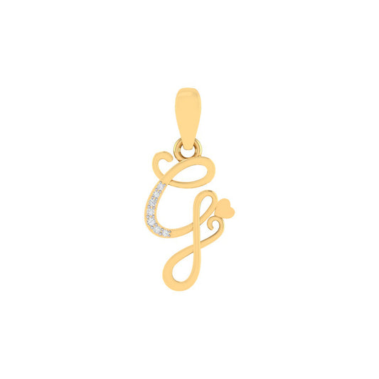 gold plated 925 sterling silver letter G pendant
