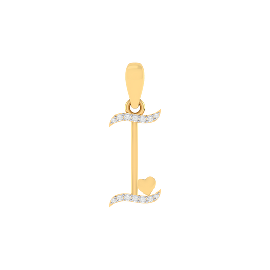 gold plated 925 sterling silver letter I pendant