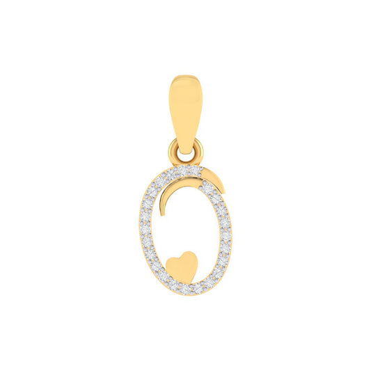 gold plated 925 sterling silver letter O pendant