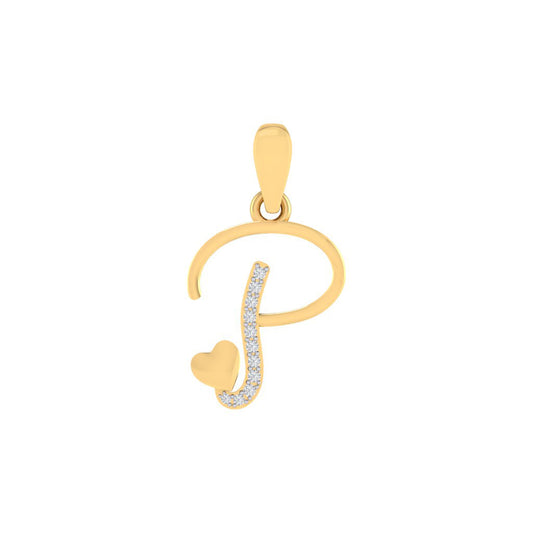 gold plated 925 sterling silver letter P pendant