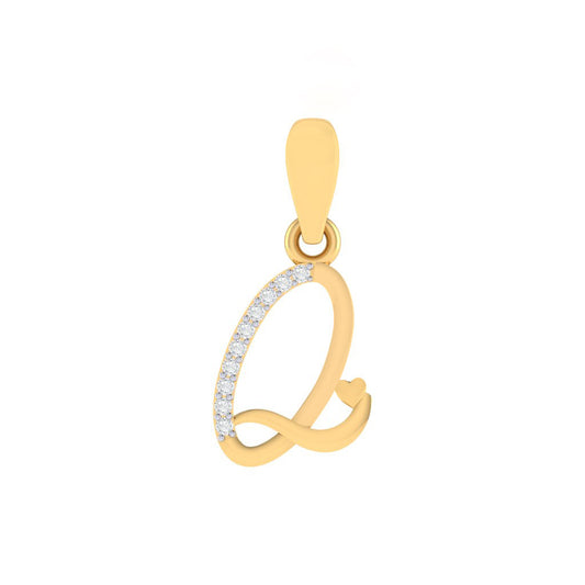 gold plated 925 sterling silver letter Q pendant