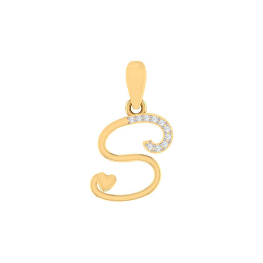 gold plated 925 sterling silver letter S pendant