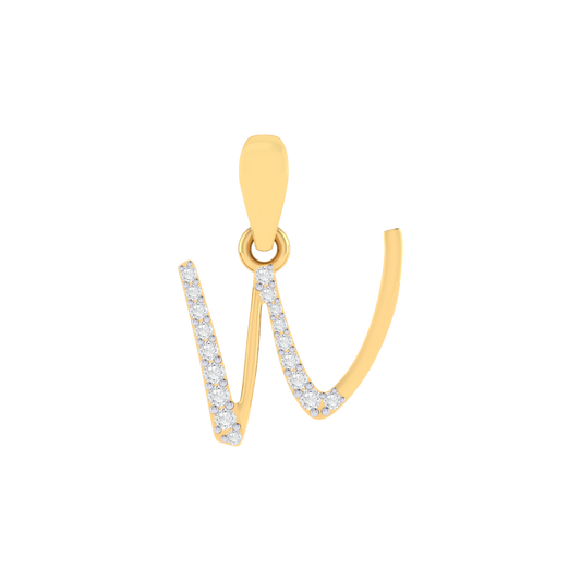 gold plated 925 sterling silver letter W pendant