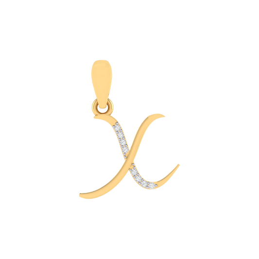 gold plated 925 sterling silver letter X pendant