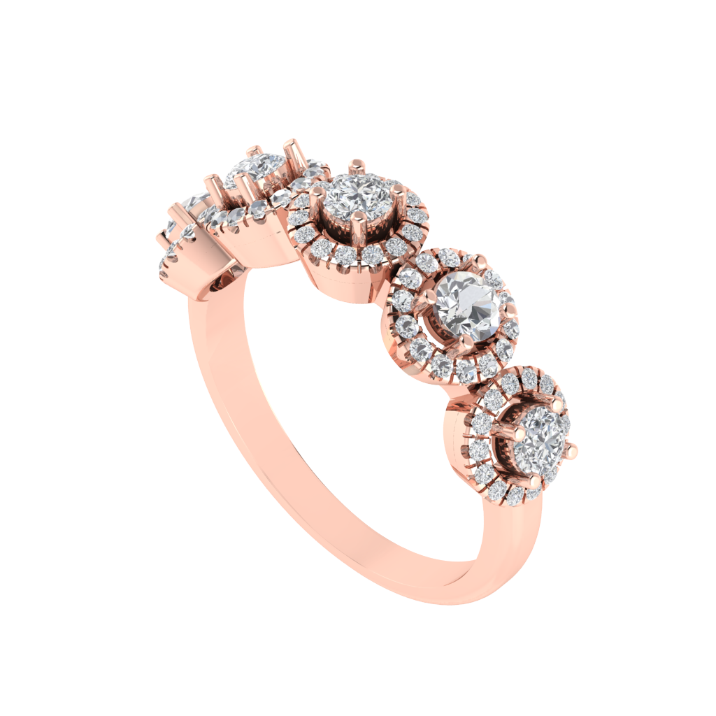 Diamtrendz 925 sterling silver rose gold plated cubic zirconia ring
