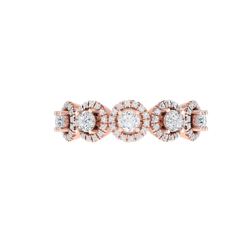 Diamtrendz 925 sterling silver rose gold plated cubic zirconia ring