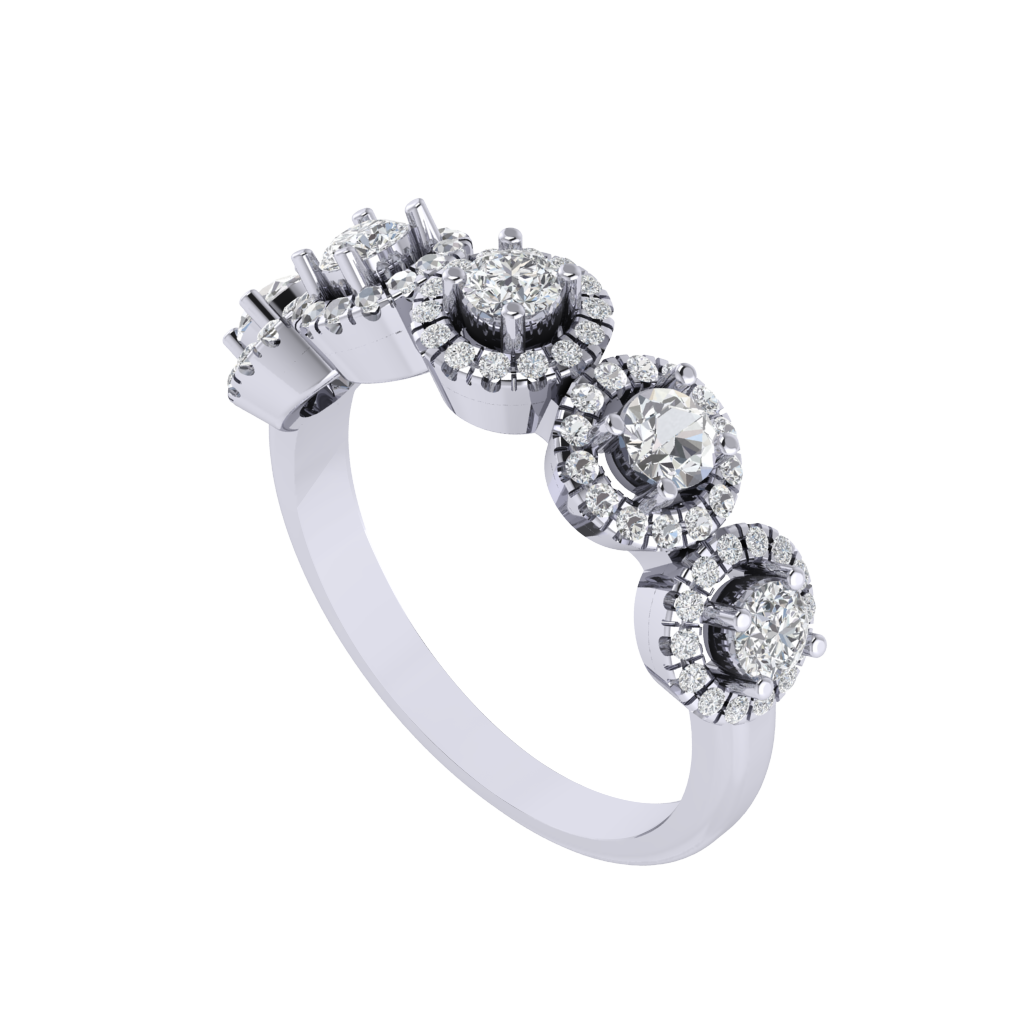 Diamtrendz 925 sterling silver white gold plated cubic zirconia ring