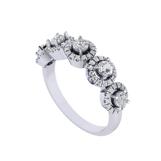 Diamtrendz 925 sterling silver white gold plated cubic zirconia ring