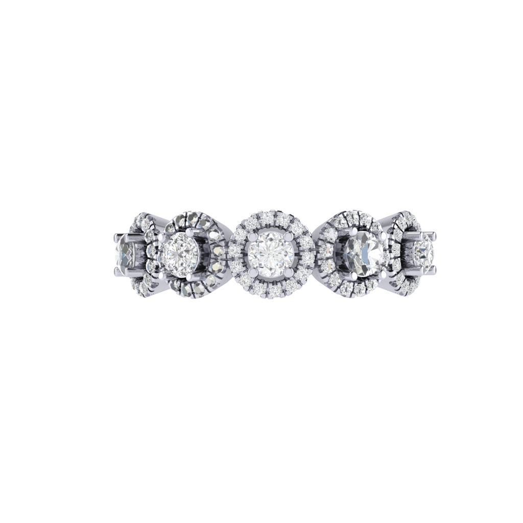 Diamtrendz 925 sterling silver white gold plated cubic zirconia ring