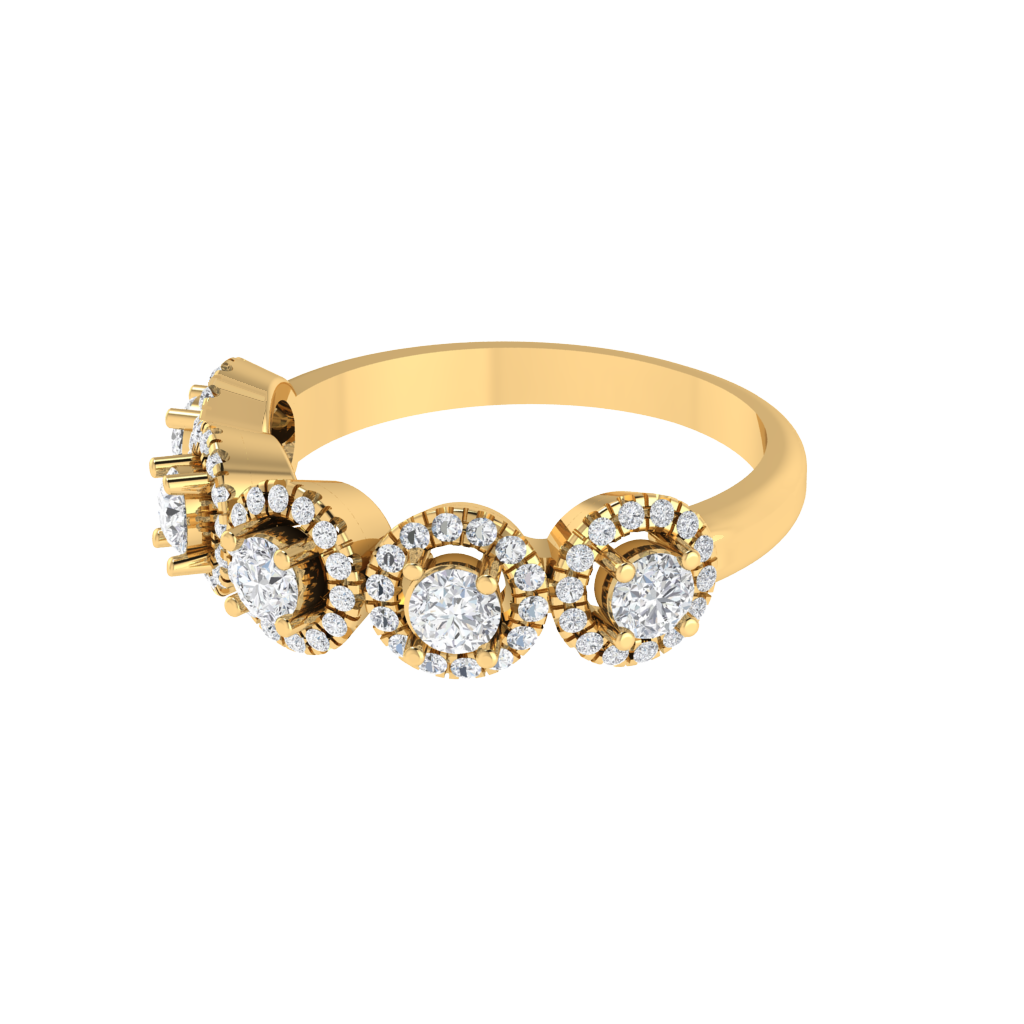 Diamtrendz 925 sterling silver yellow gold plated cubic zirconia ring