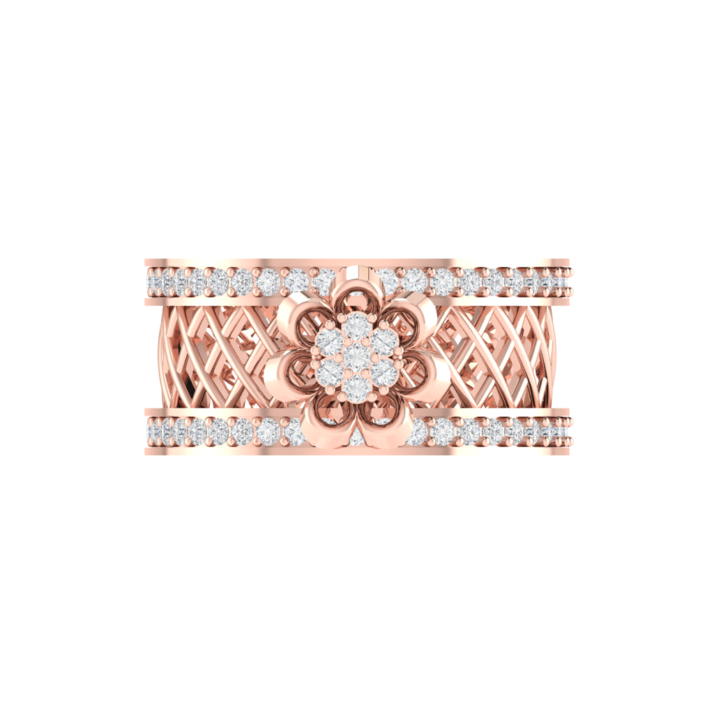 Diamtrendz 925 sterling silver rose gold plated cubic zirconia ring