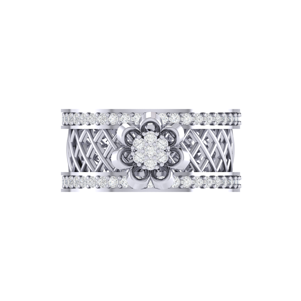 Diamtrendz 925 sterling silver white gold plated cubic zirconia ring