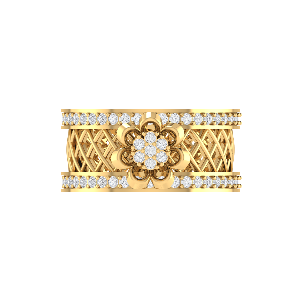 Diamtrendz 925 sterling silver yellow gold plated cubic zirconia ring
