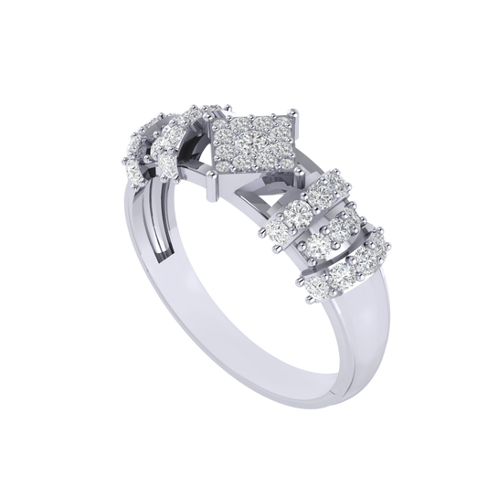 Diamtrendz 925 sterling silver white gold plated cubic zirconia band ring
