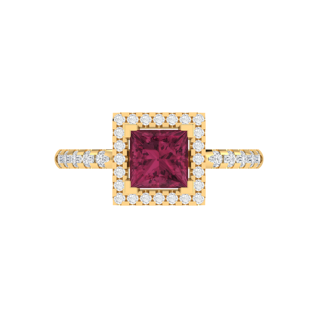 Diamtrendz 925 sterling silver yellow gold plated solitaire tourmaline gemstone ring