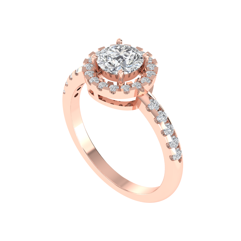 Diamtrendz 925 sterling silver rose gold plated solitaire cubic zirconia gemstone ring