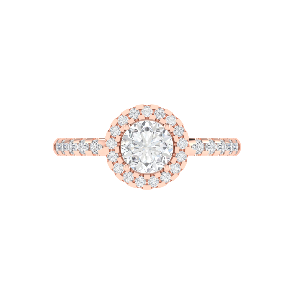 Diamtrendz 925 sterling silver rose gold plated solitaire cubic zirconia gemstone ring