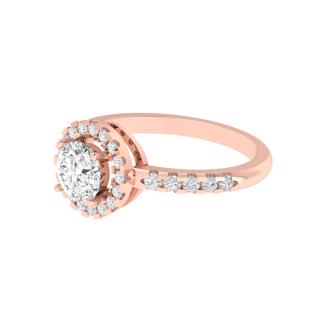 Diamtrendz 925 sterling silver rose gold plated solitaire cubic zirconia gemstone ring