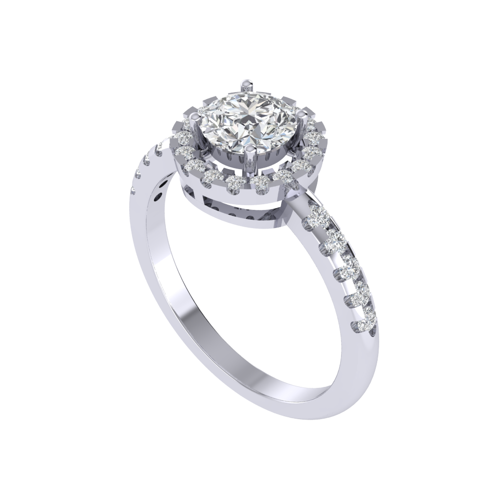 Diamtrendz 925 sterling silver white gold plated solitaire cubic zirconia gemstone ring