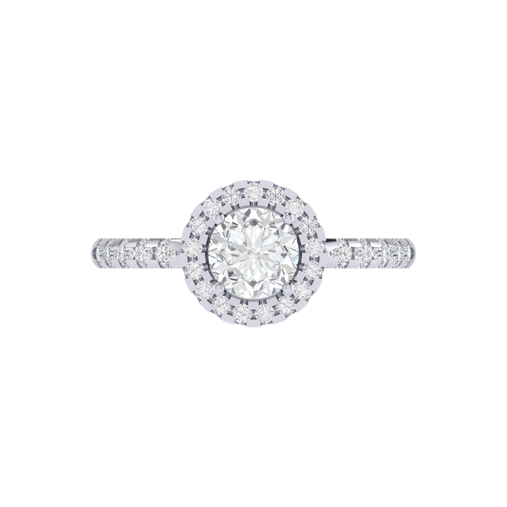 Diamtrendz 925 sterling silver white gold plated solitaire cubic zirconia gemstone ring