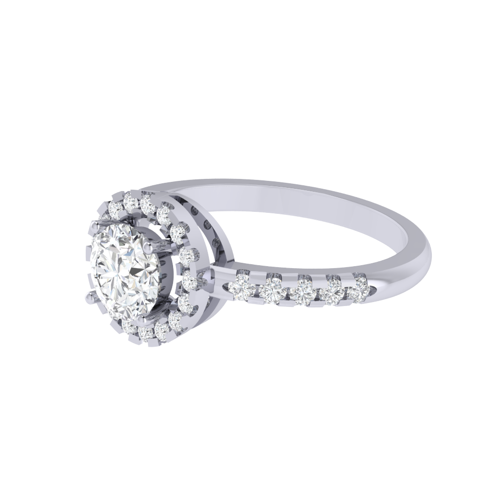 Diamtrendz 925 sterling silver white gold plated solitaire cubic zirconia gemstone ring