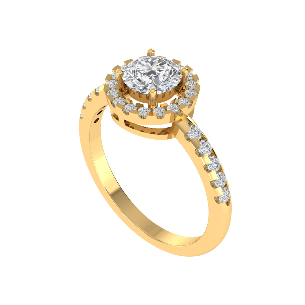 Diamtrendz 925 sterling silver yellow gold plated solitaire cubic zirconia gemstone ring