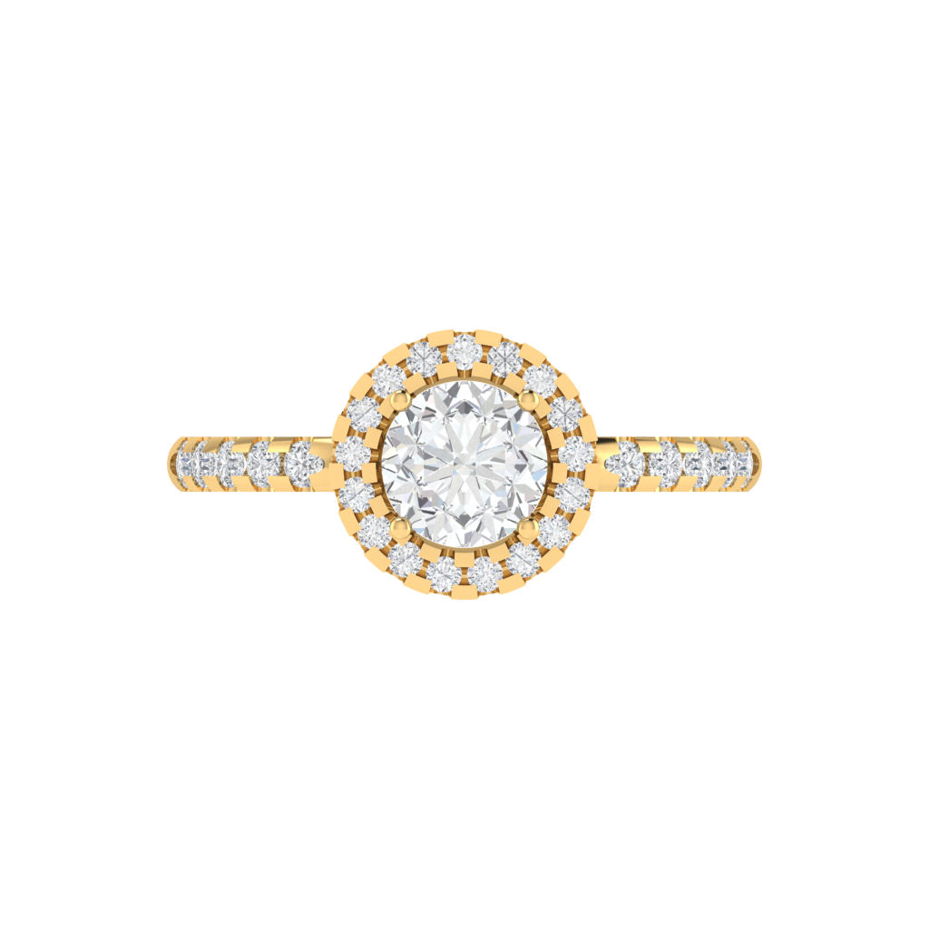 Diamtrendz 925 sterling silver yellow gold plated solitaire cubic zirconia gemstone ring