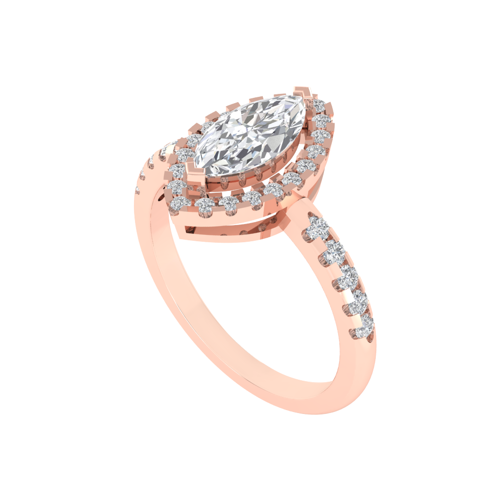 Diamtrendz 925 sterling silver rose gold plated solitaire cubic zirconia gemstone ring
