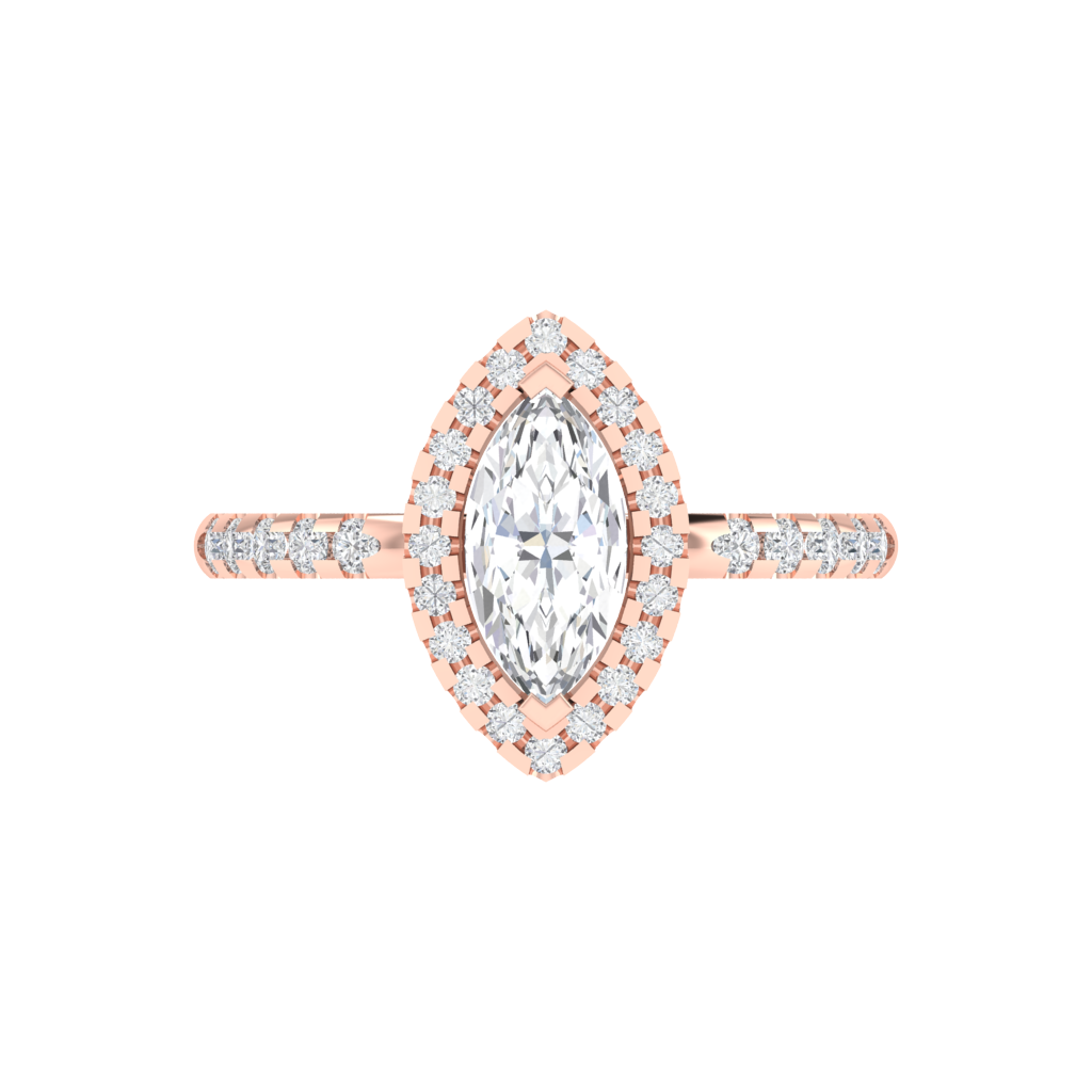 Diamtrendz 925 sterling silver rose gold plated solitaire cubic zirconia gemstone ring