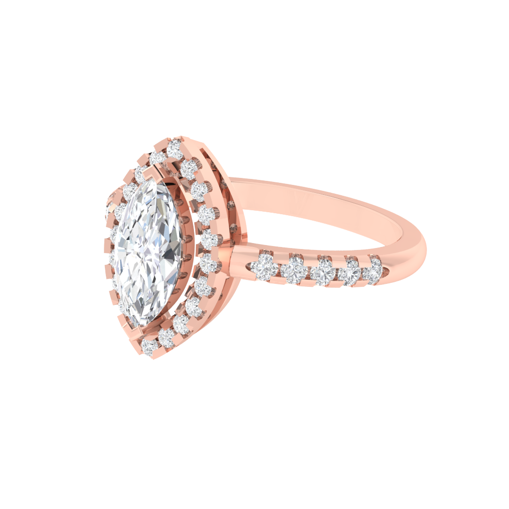 Diamtrendz 925 sterling silver rose gold plated solitaire cubic zirconia gemstone ring