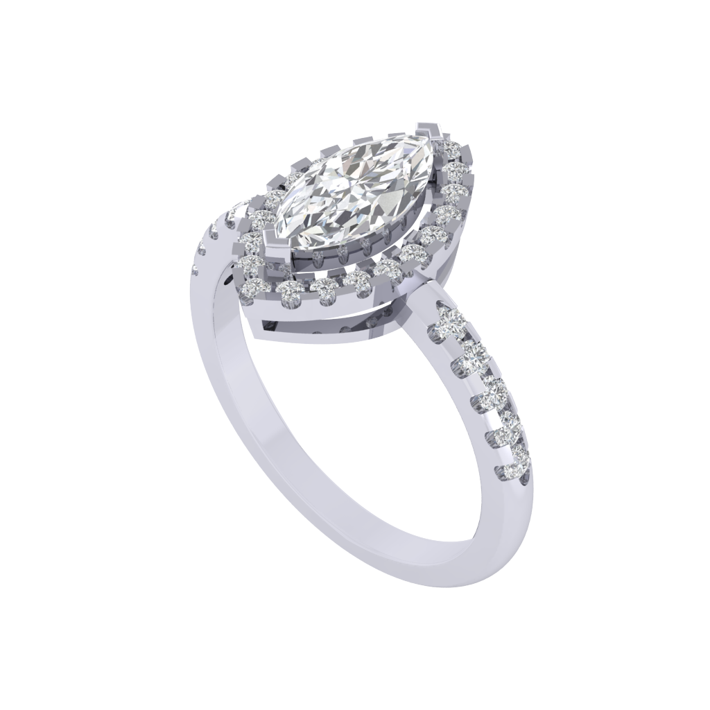 Diamtrendz 925 sterling silver white gold plated solitaire cubic zirconia gemstone ring