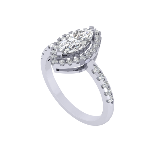 Diamtrendz 925 sterling silver white gold plated solitaire cubic zirconia gemstone ring