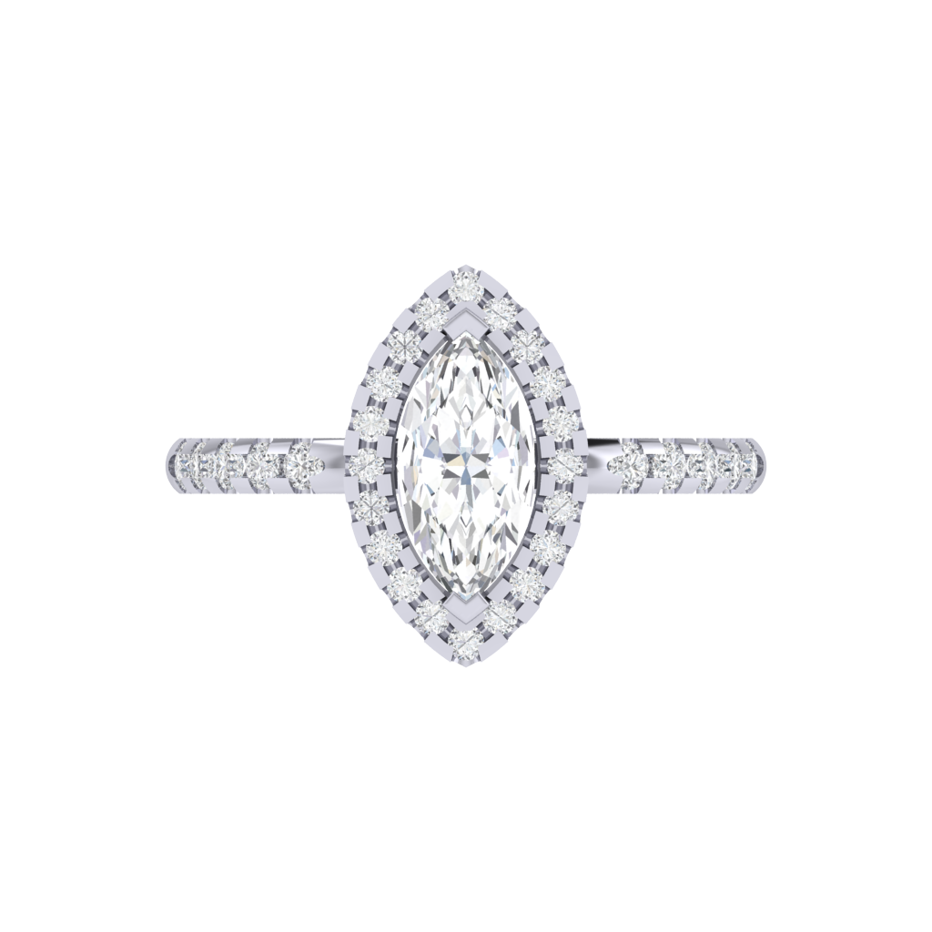 Diamtrendz 925 sterling silver white gold plated solitaire cubic zirconia gemstone ring
