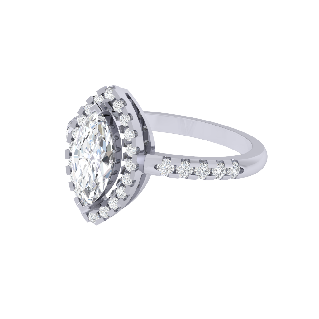 Diamtrendz 925 sterling silver white gold plated solitaire cubic zirconia gemstone ring