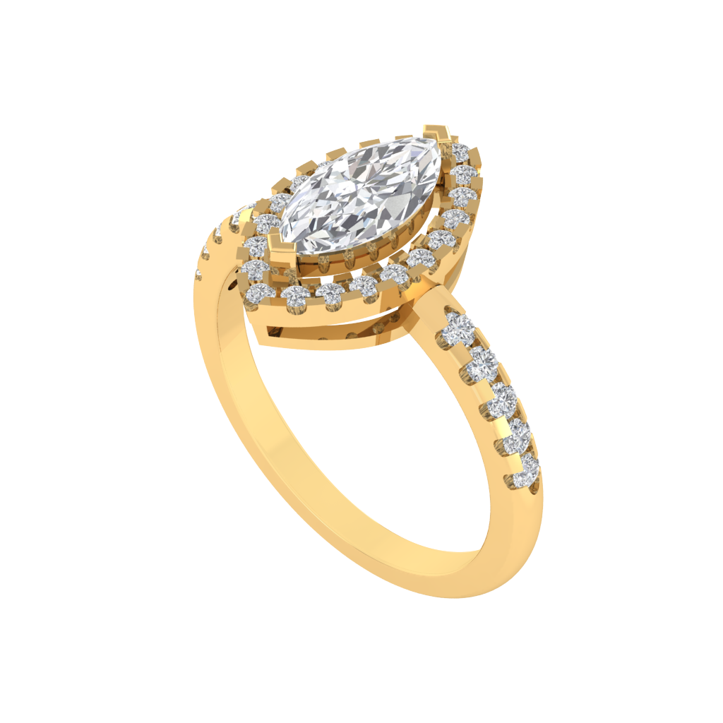 Diamtrendz 925 sterling silver yellow gold plated solitaire cubic zirconia gemstone ring