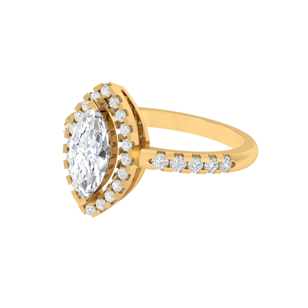 Diamtrendz 925 sterling silver yellow gold plated solitaire cubic zirconia gemstone ring