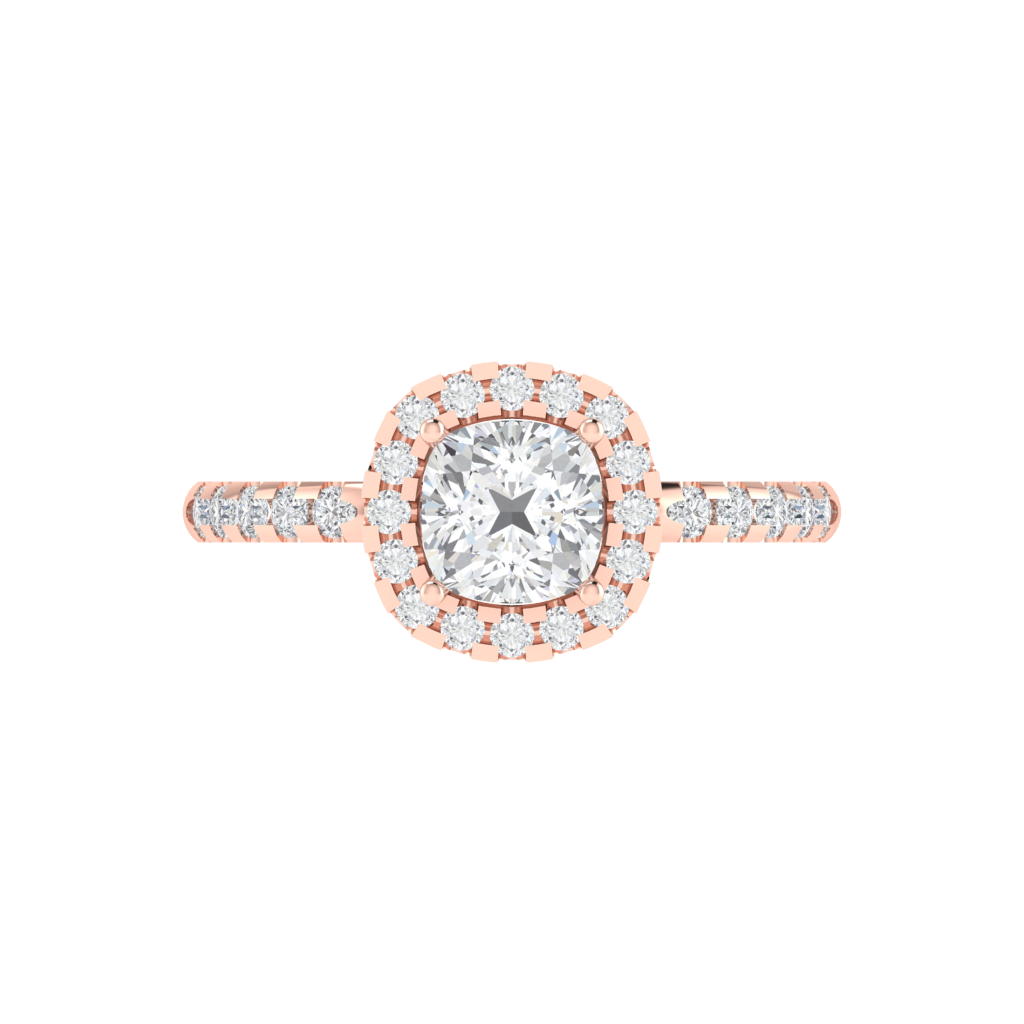 Diamtrendz 925 sterling silver rose gold plated solitaire cubic zirconia gemstone ring