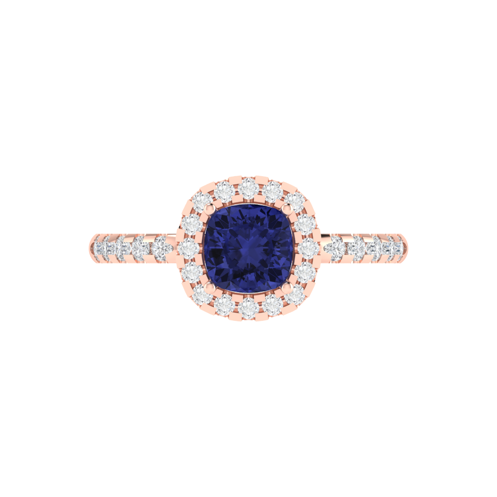 Diamtrendz 925 sterling silver rose gold plated solitaire tanzanite gemstone ring