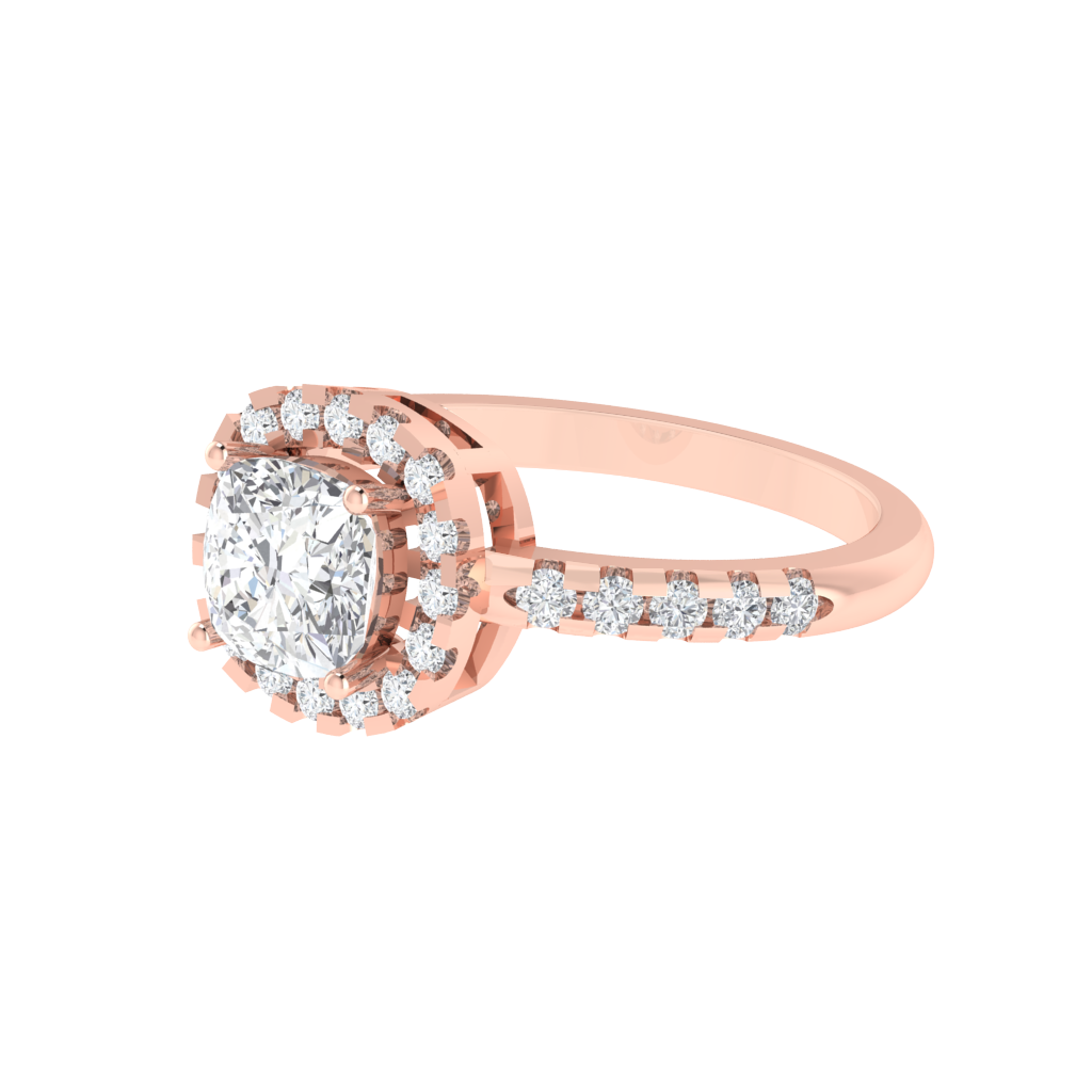 Diamtrendz 925 sterling silver rose gold plated solitaire cubic zirconia gemstone ring