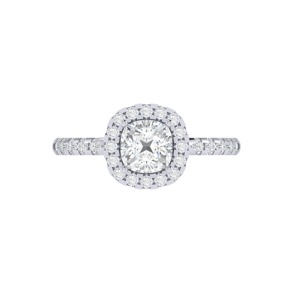 Diamtrendz 925 sterling silver white gold plated solitaire cubic zirconia gemstone ring