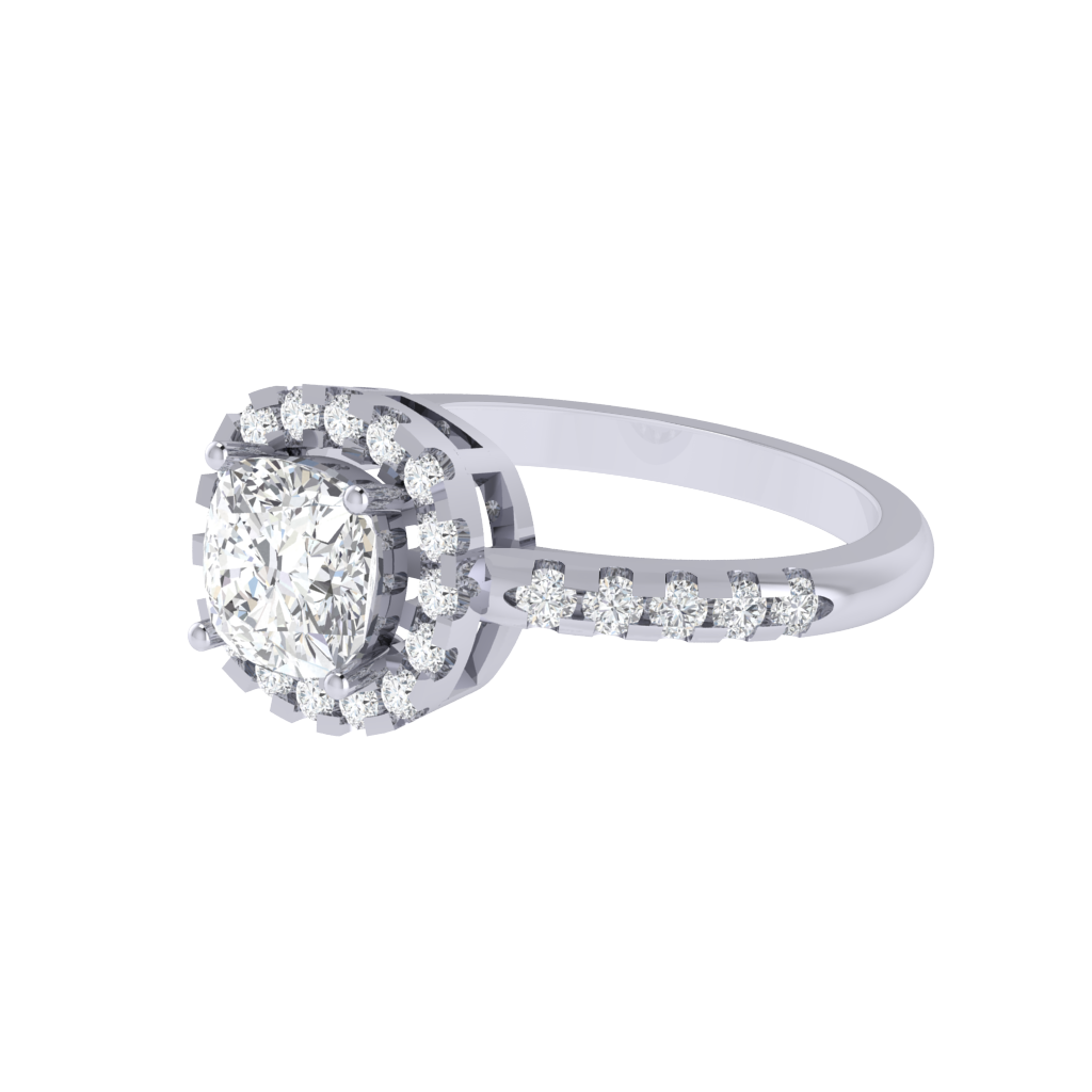 Diamtrendz 925 sterling silver white gold plated solitaire cubic zirconia gemstone ring