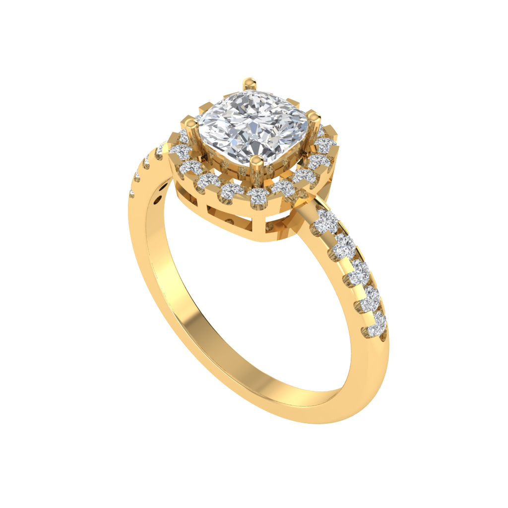 Diamtrendz 925 sterling silver yellow gold plated solitaire cubic zirconia gemstone ring