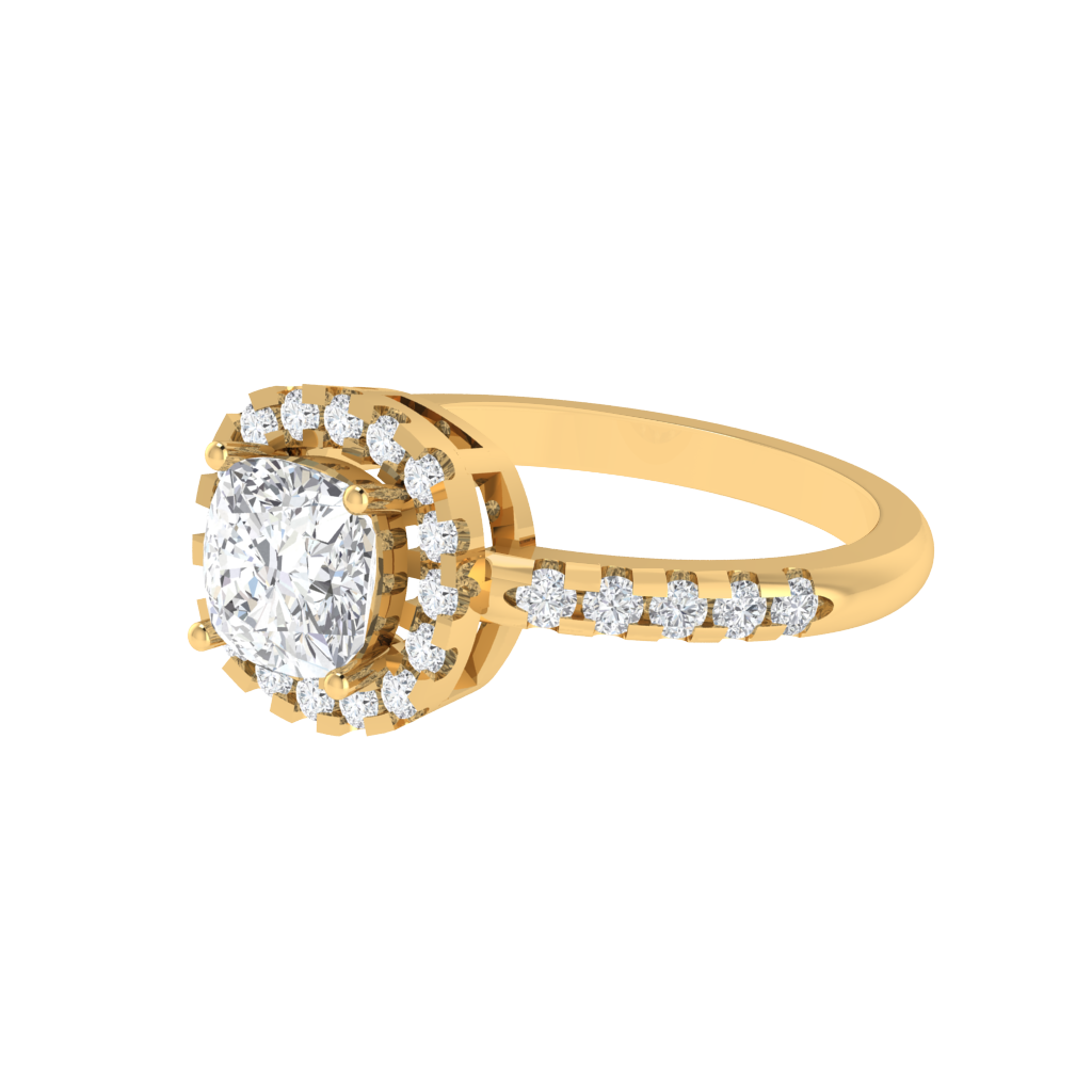 Diamtrendz 925 sterling silver yellow gold plated solitaire cubic zirconia gemstone ring