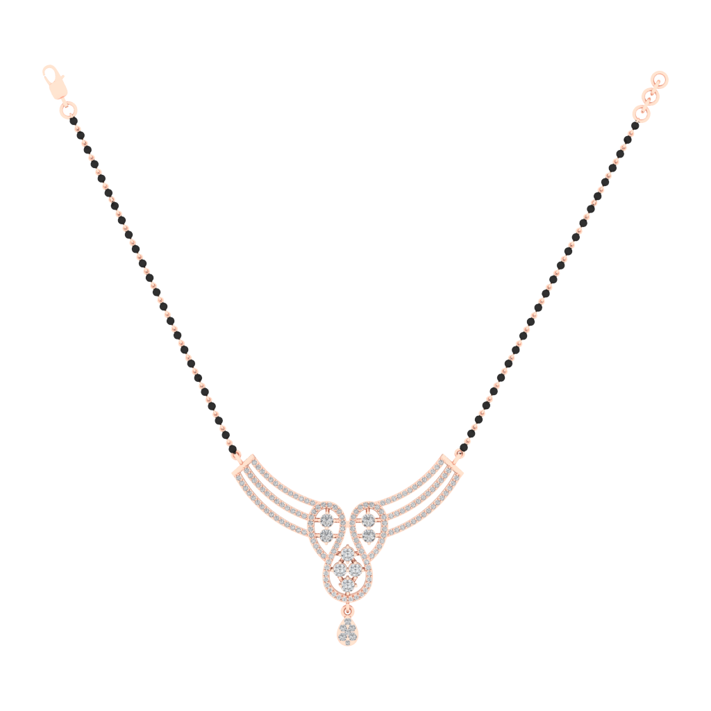 925 sterling silver rose gold plated mangalsutra