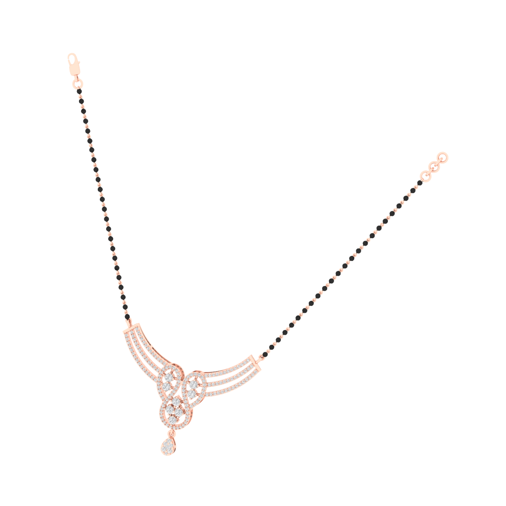 925 sterling silver rose gold plated mangalsutra