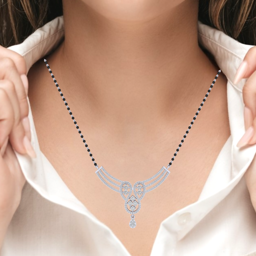 925 sterling silver rhodium plated mangalsutra